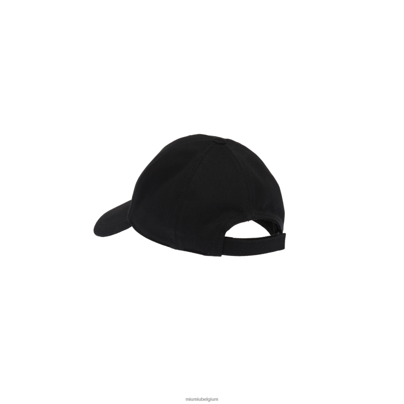 Miu Miu zwart witboor baseballpet N8F6L1204 accessoires