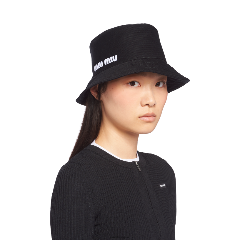 Miu Miu zwart witboor emmer hoed N8F6L1207 accessoires