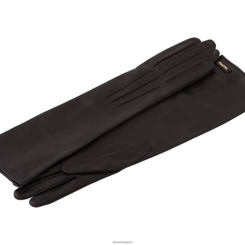 Miu Miu zwartnappa lederen handschoenen N8F6L1200 accessoires