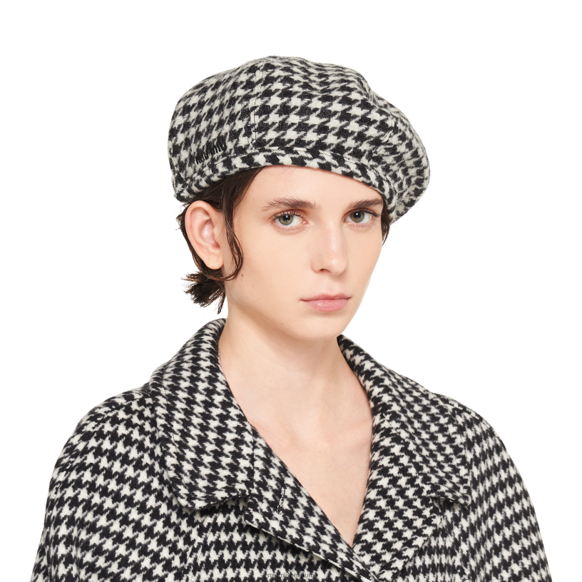 Miu Miu zwartshetland wollen baret N8F6L1193 accessoires