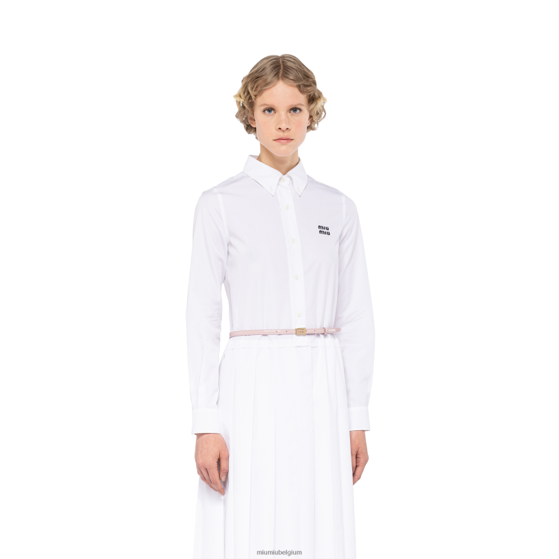 Miu Miu albast rozeleren riem met logo N8F6L1184 accessoires