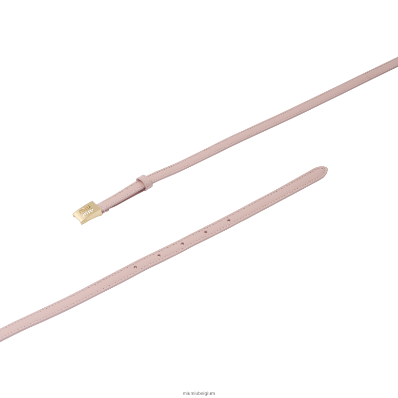 Miu Miu albast rozeleren riem met logo N8F6L1184 accessoires