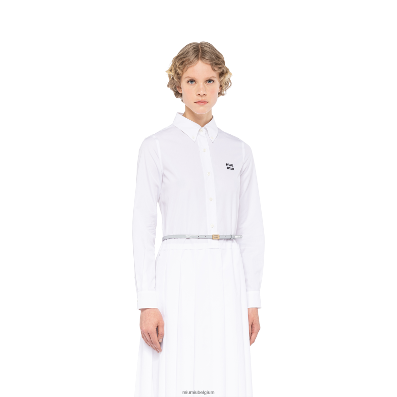 Miu Miu korenbloemleren riem met logo N8F6L1185 accessoires