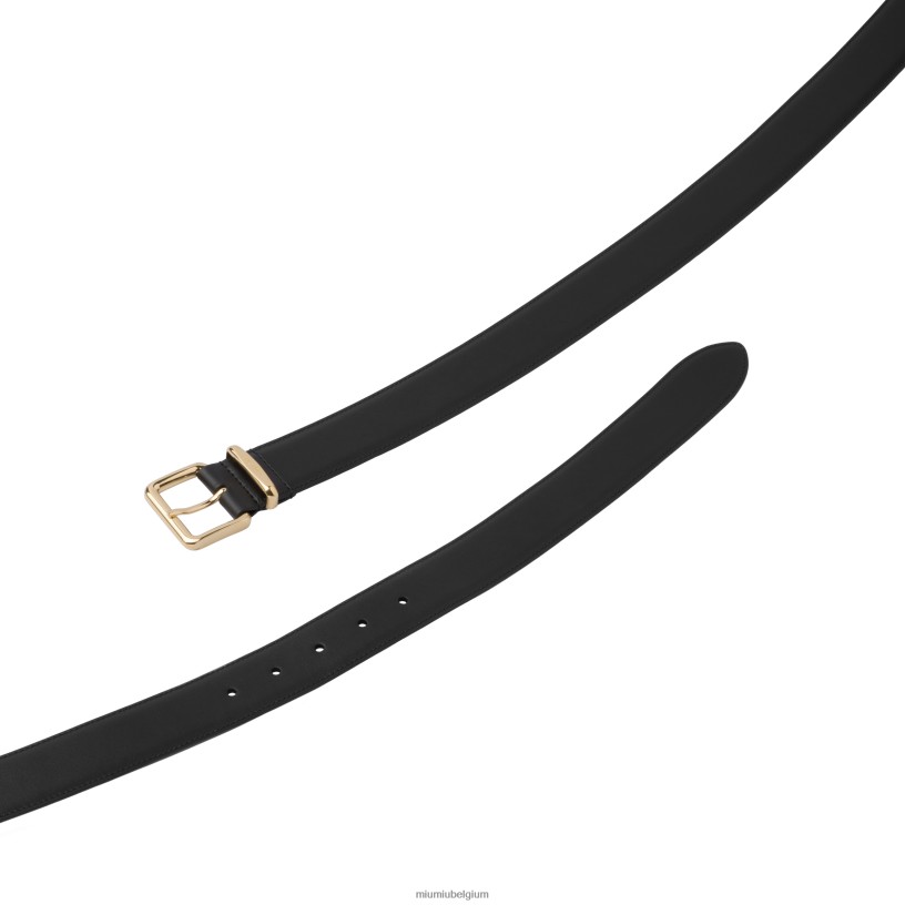 Miu Miu zwartleren riem N8F6L1179 accessoires