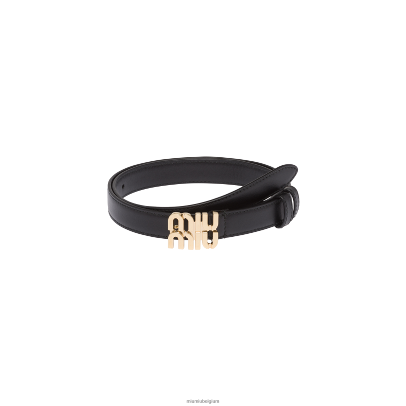 Miu Miu zwartleren riem N8F6L1181 accessoires