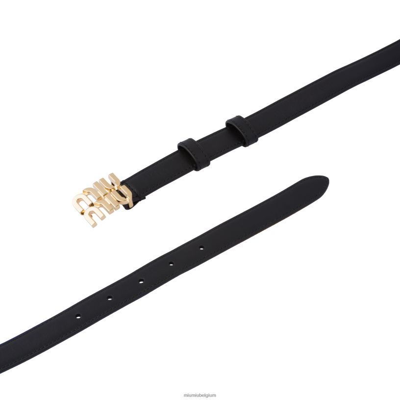 Miu Miu zwartleren riem N8F6L1181 accessoires