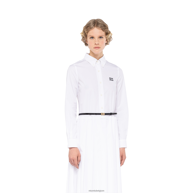 Miu Miu zwartleren riem met logo N8F6L1183 accessoires