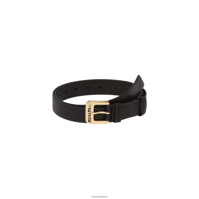 Miu Miu zwartriem van nappaleer N8F6L1188 accessoires