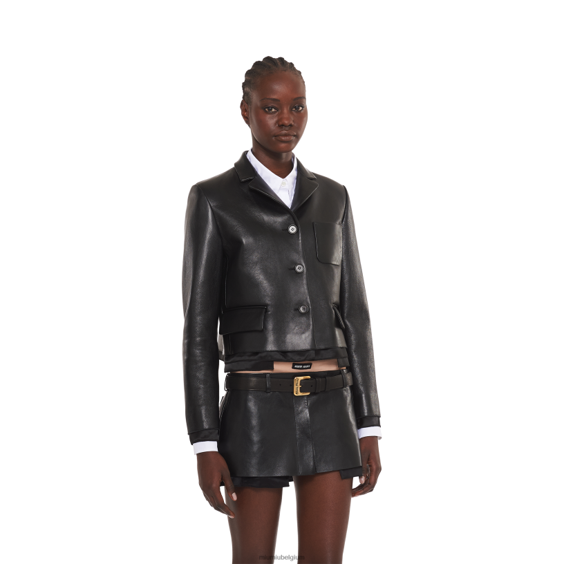 Miu Miu zwartriem van nappaleer N8F6L1188 accessoires