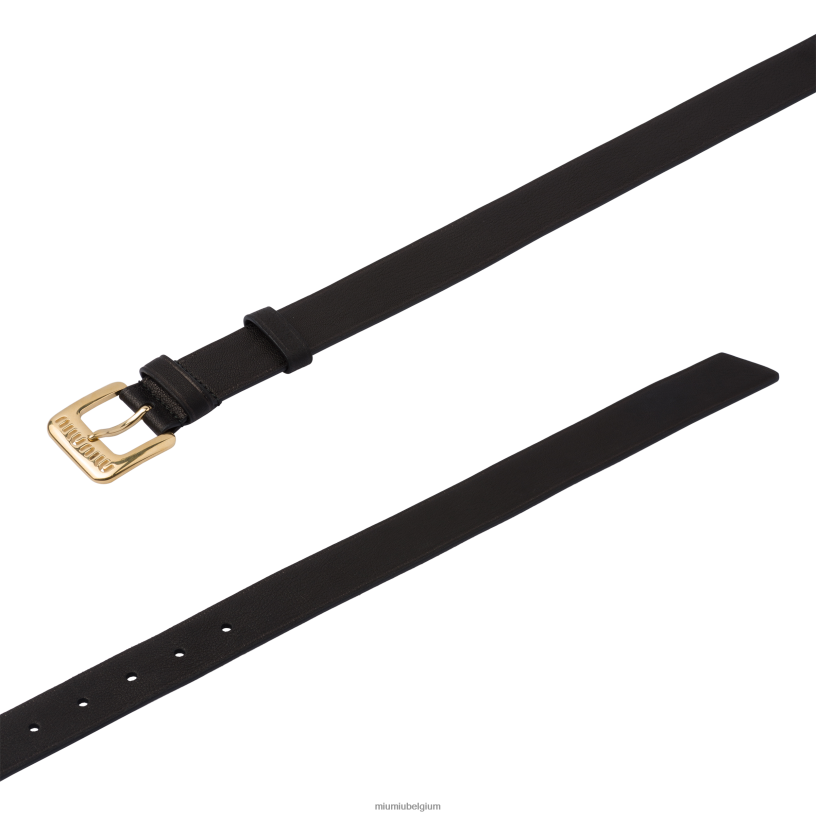 Miu Miu zwartriem van nappaleer N8F6L1188 accessoires