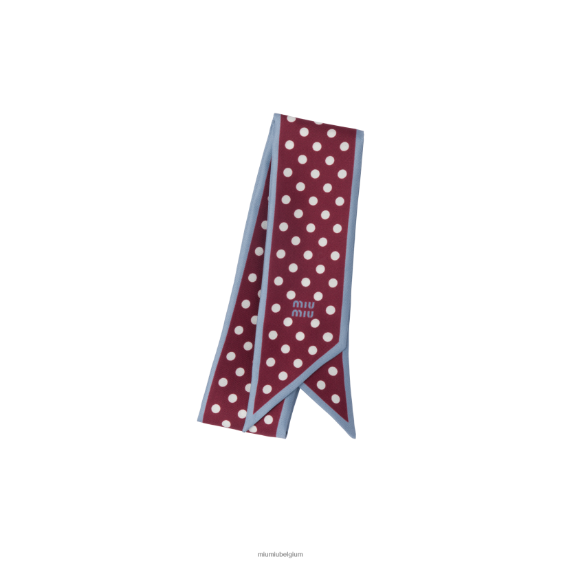 Miu Miu amarant rood/korenbloembedrukte twill sjaal N8F6L1234 accessoires
