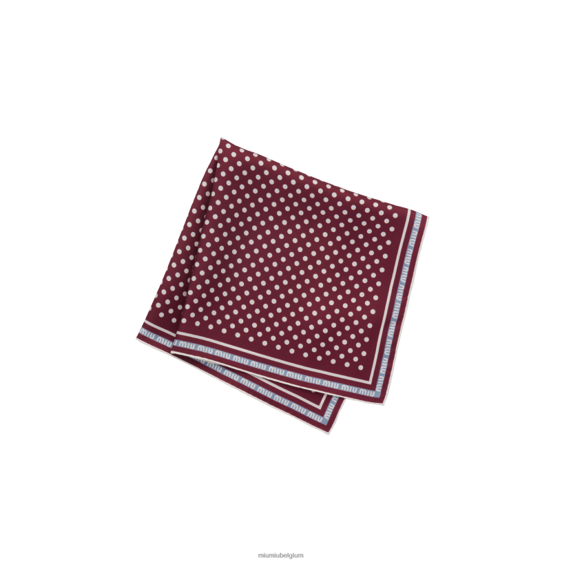 Miu Miu amarant rood/korenbloembedrukte twill sjaal N8F6L1236 accessoires
