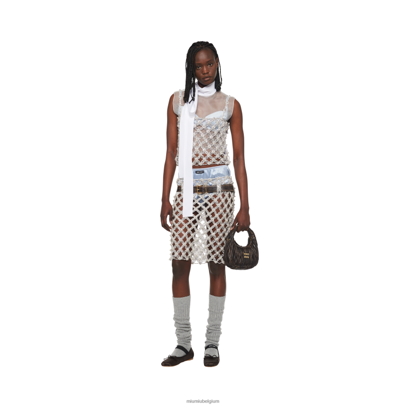 Miu Miu bewolkt grijssatijnen bh N8F6L1026 klaar om te dragen