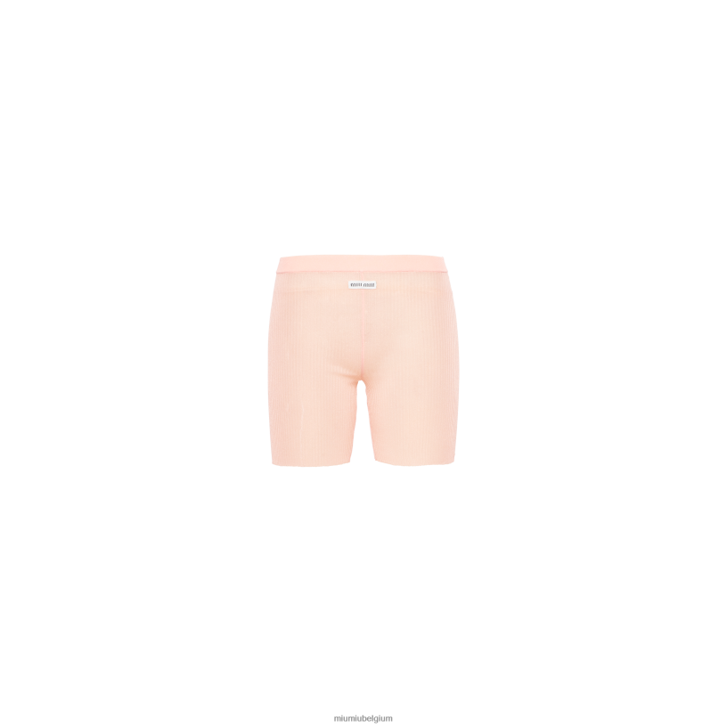 Miu Miu abrikoosnylon korte broek N8F6L1024 klaar om te dragen