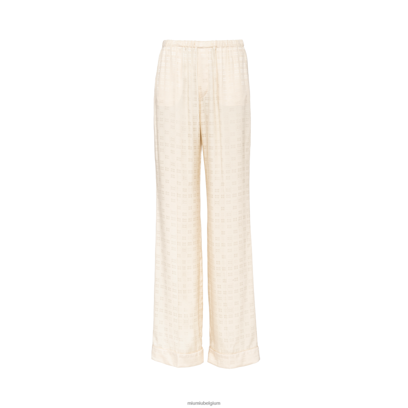 Miu Miu albino witcrêpe de chine pyjamabroek N8F6L936 klaar om te dragen