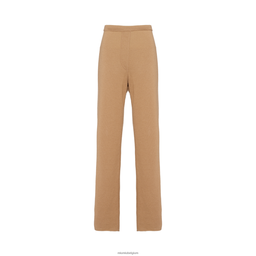 Miu Miu kameel bruinbroek N8F6L826 klaar om te dragen