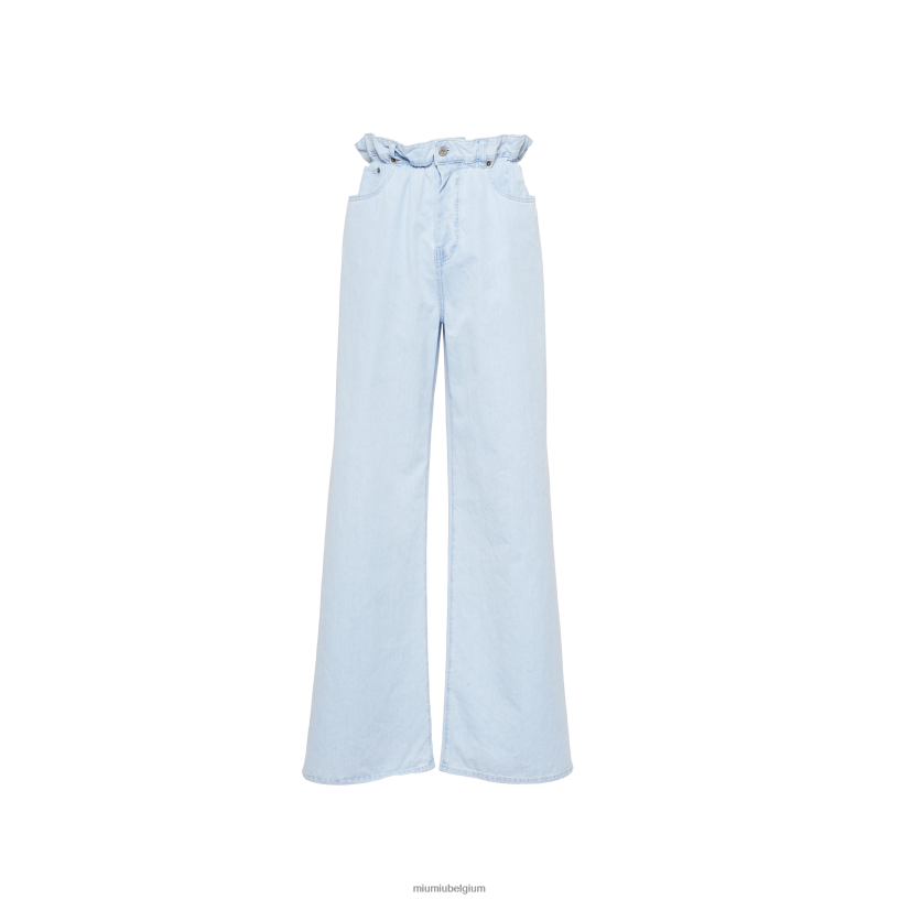 Miu Miu lichtblauwspijkerbroek N8F6L963 klaar om te dragen