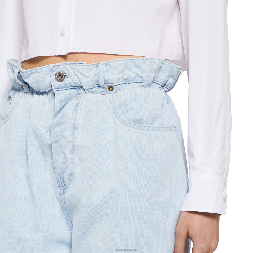 Miu Miu lichtblauwspijkerbroek N8F6L963 klaar om te dragen