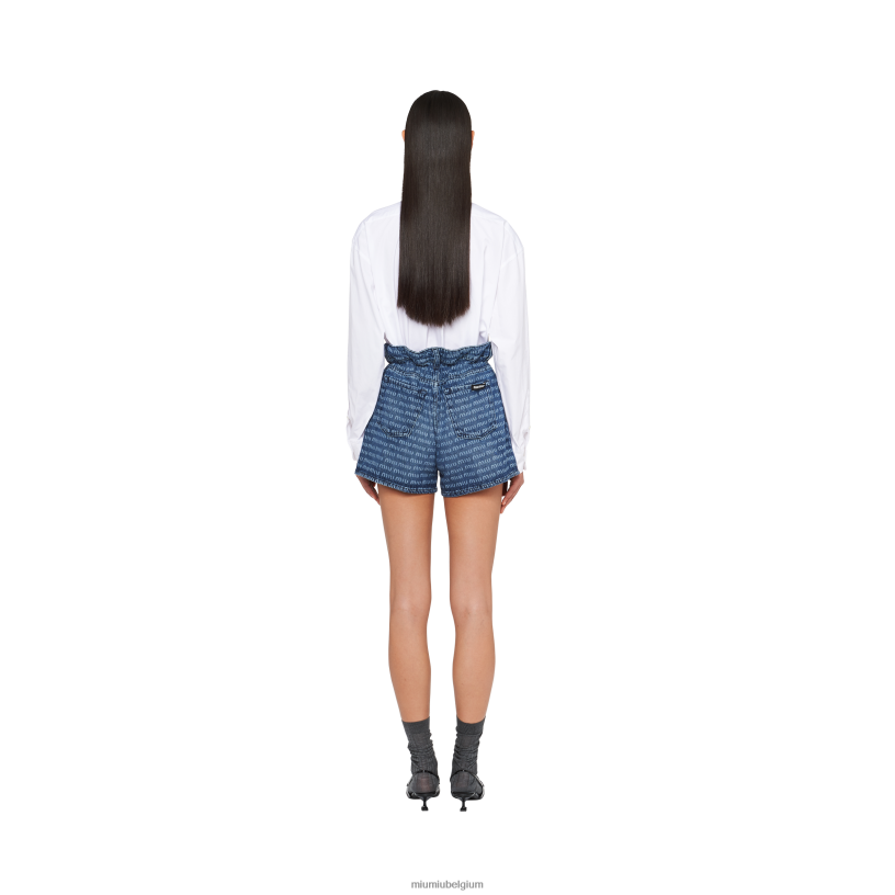 Miu Miu marinekorte spijkerbroek N8F6L948 klaar om te dragen