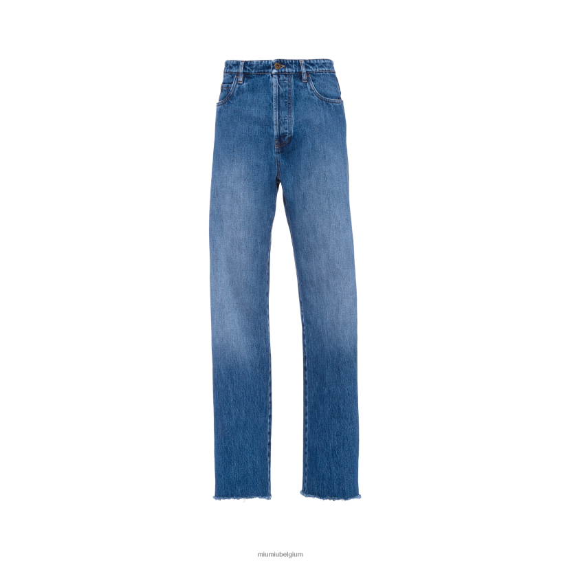 Miu Miu marinespijkerbroek met vijf zakken N8F6L973 klaar om te dragen