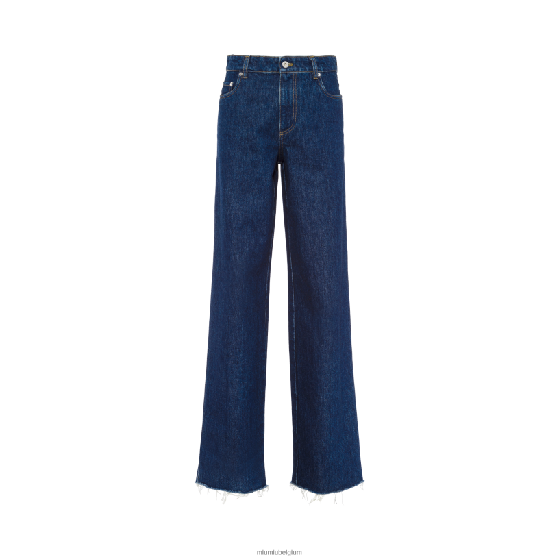 Miu Miu marinespijkerbroek met vijf zakken N8F6L993 klaar om te dragen