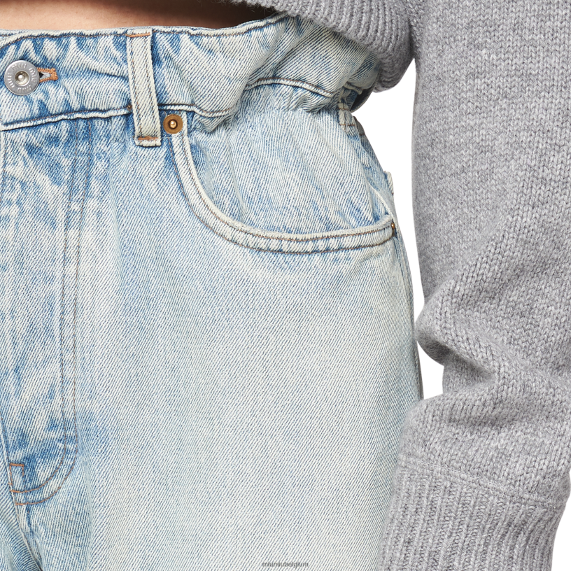 Miu Miu saffierblauwspijkerbroek N8F6L1018 klaar om te dragen