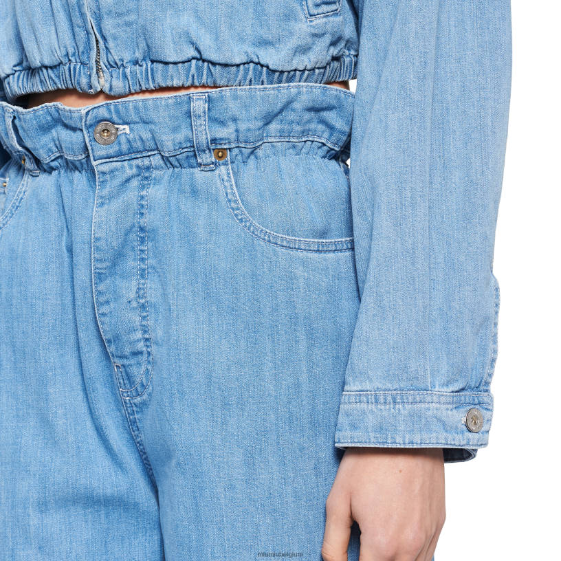 Miu Miu saffierblauwspijkerbroek N8F6L962 klaar om te dragen