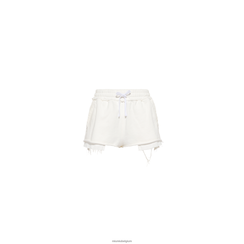 Miu Miu witgeborduurde katoenen short N8F6L981 klaar om te dragen