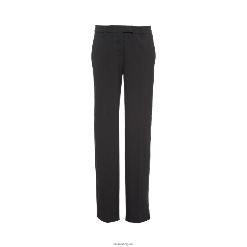 Miu Miu zwartgrain de poudre broek N8F6L1000 klaar om te dragen