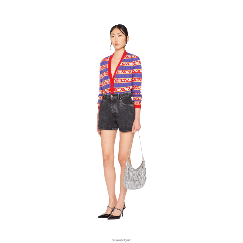 Miu Miu zwartkorte spijkerbroek N8F6L1016 klaar om te dragen