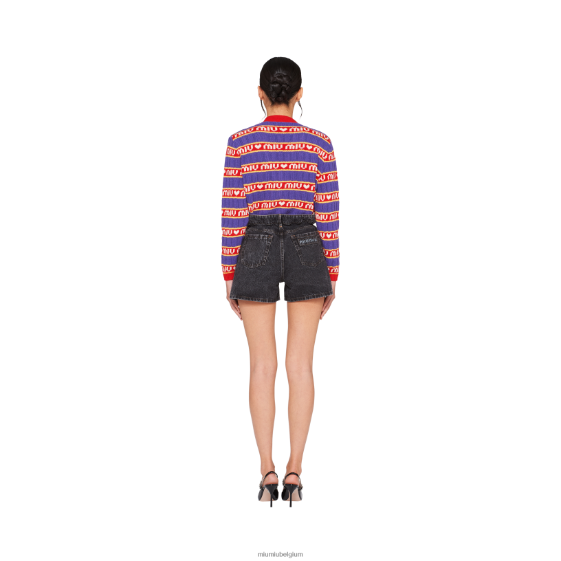 Miu Miu zwartkorte spijkerbroek N8F6L1016 klaar om te dragen