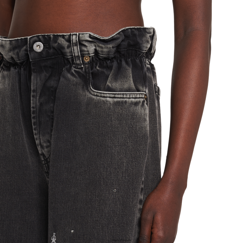 Miu Miu zwartspijkerbroek N8F6L978 klaar om te dragen