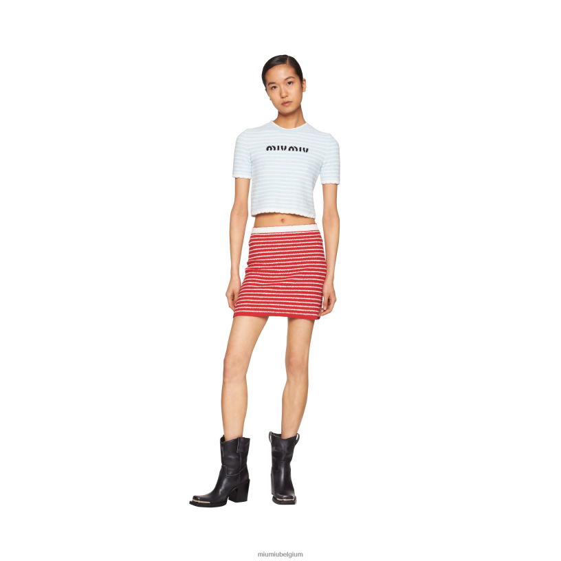 Miu Miu astro/wittrui van bouclékatoen met ronde hals N8F6L751 klaar om te dragen