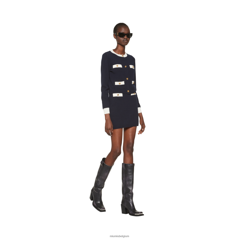 Miu Miu marinekasjmier vest N8F6L770 klaar om te dragen