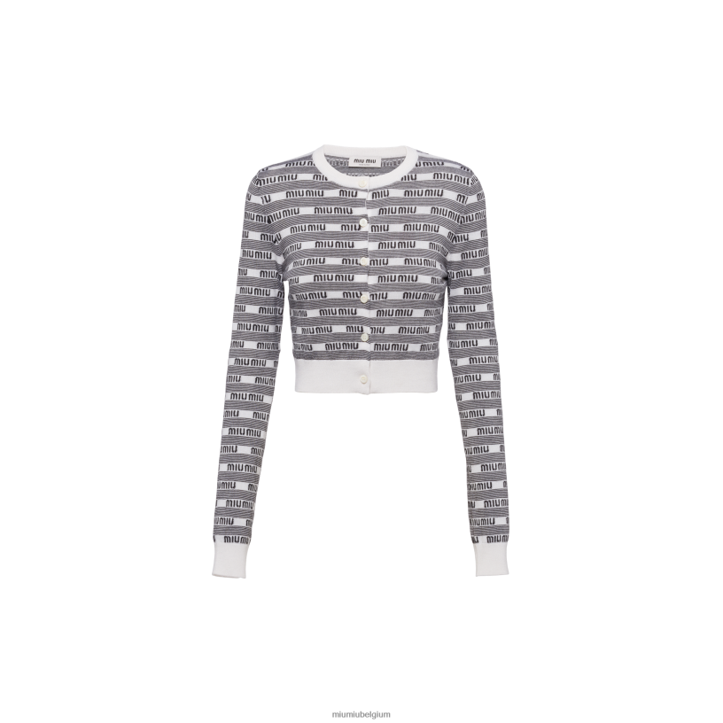 Miu Miu wit Zwartvest van kasjmier en zijde N8F6L737 klaar om te dragen