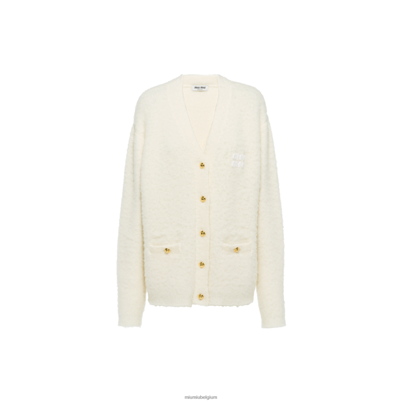 Miu Miu witbouclé vest N8F6L774 klaar om te dragen