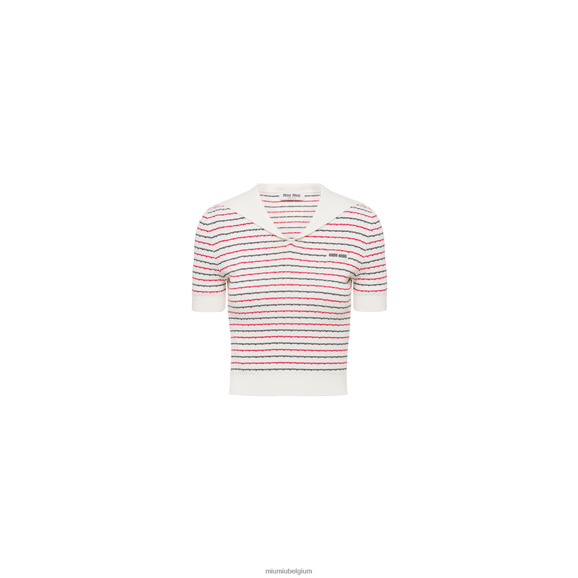 Miu Miu witkatoenen trui N8F6L830 klaar om te dragen