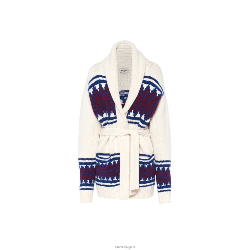 Miu Miu witwollen vest trui N8F6L781 klaar om te dragen