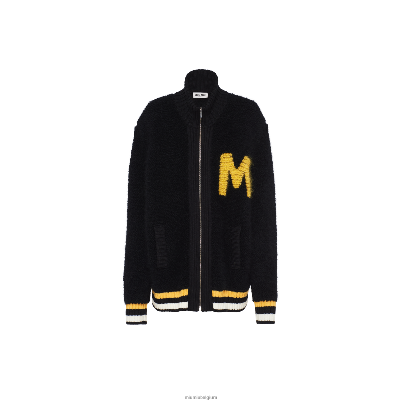 Miu Miu zwartbouclé vest N8F6L777 klaar om te dragen