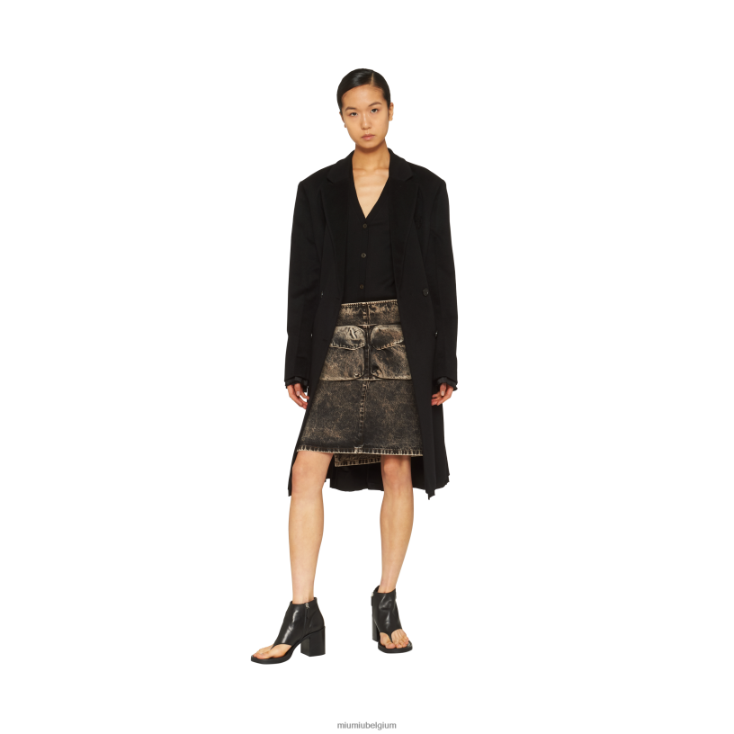 Miu Miu zwartwollen gebreid vest N8F6L735 klaar om te dragen