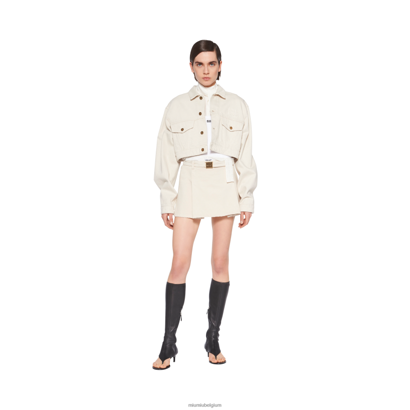 Miu Miu ecruspijkerjasje N8F6L456 klaar om te dragen