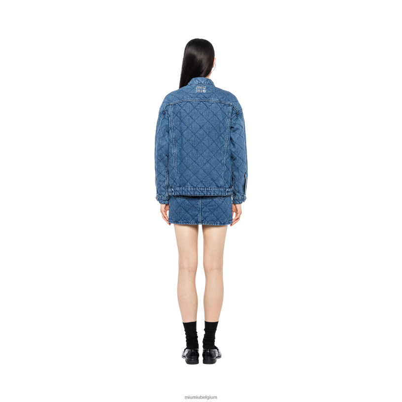 Miu Miu saffierblauwspijkerbroek N8F6L498 klaar om te dragen