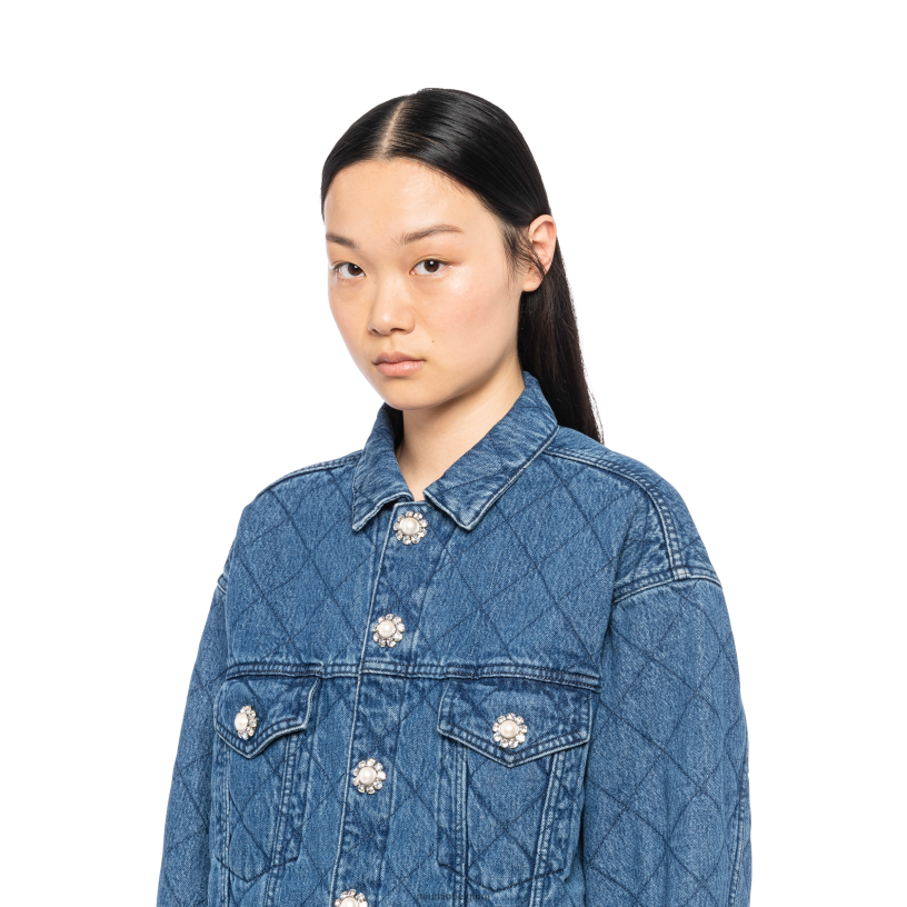 Miu Miu saffierblauwspijkerbroek N8F6L498 klaar om te dragen