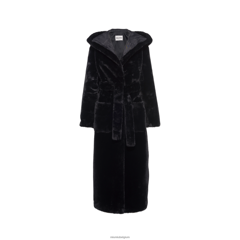 Miu Miu zwartespen jas N8F6L504 klaar om te dragen