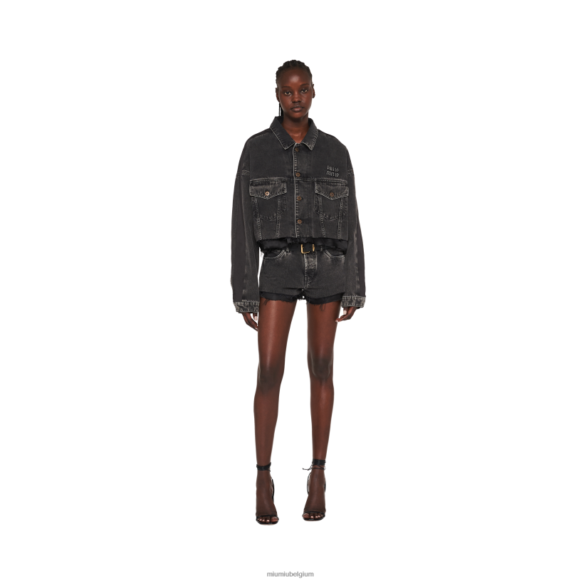 Miu Miu zwartspijkerbroek N8F6L488 klaar om te dragen