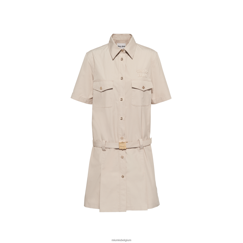 Miu Miu kalksteenjurk van panamakatoen N8F6L349 klaar om te dragen