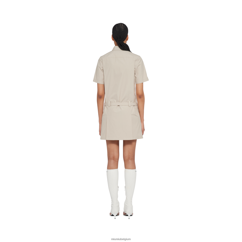 Miu Miu kalksteenjurk van panamakatoen N8F6L349 klaar om te dragen