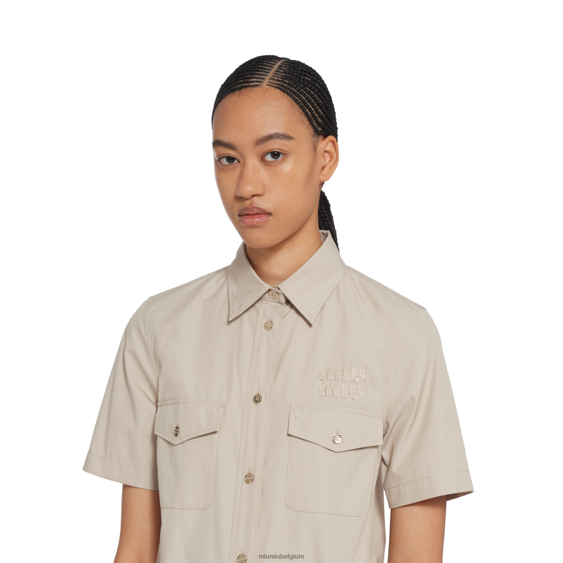 Miu Miu kalksteenjurk van panamakatoen N8F6L349 klaar om te dragen