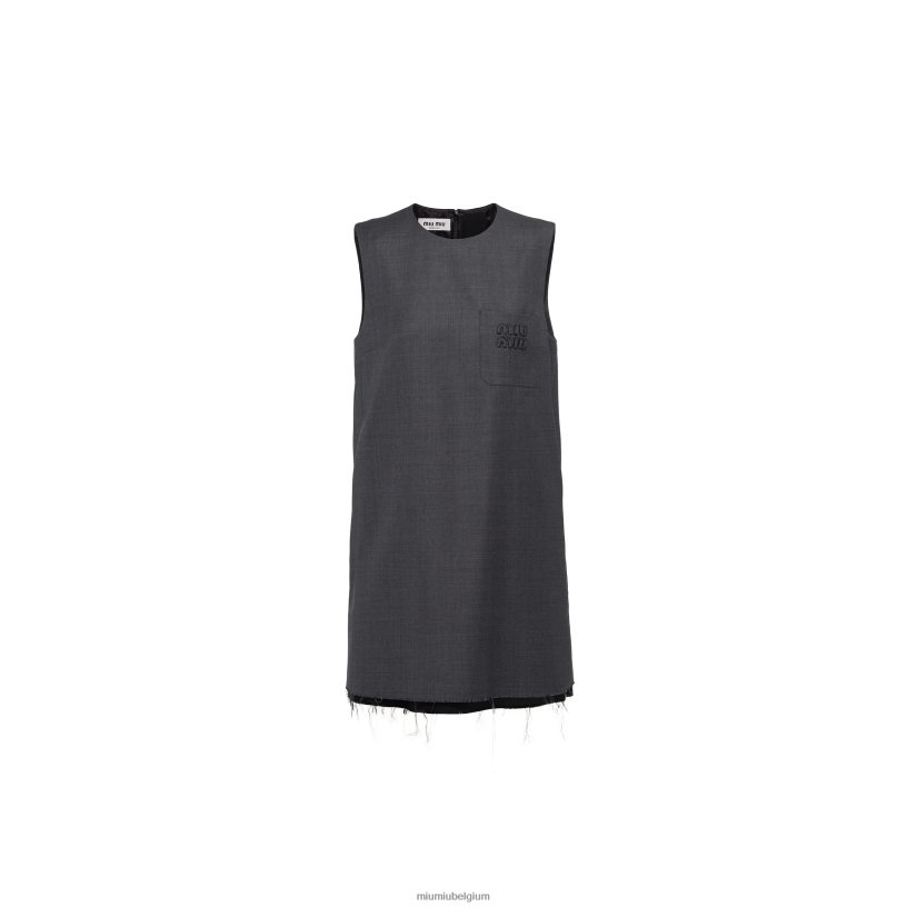Miu Miu leigrijsgrisaille mini-jurk N8F6L400 klaar om te dragen