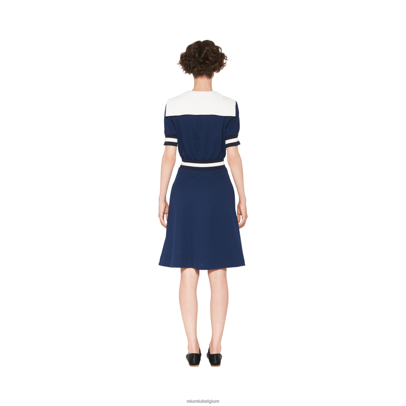 Miu Miu marinepiqué jurk N8F6L389 klaar om te dragen